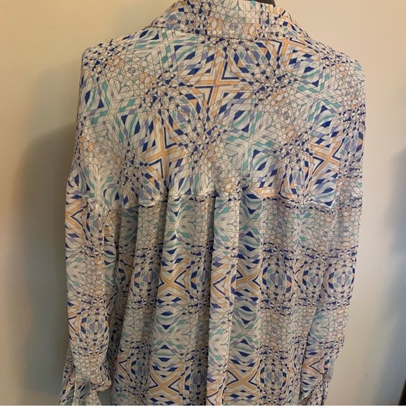 Free People Long Sleeve Blouse Trippy Print - Picture 5 of 12
